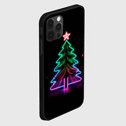 Чехол для iPhone 12 Pro Max Неоновая ёлка, цвет: 3D-черный — фото 2