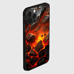 Чехол для iPhone 12 Pro Max Летящие черные камни после взрыва, цвет: 3D-черный — фото 2