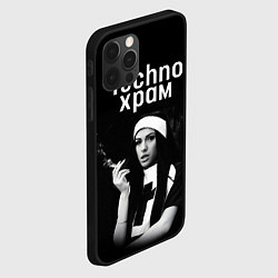 Чехол для iPhone 12 Pro Max Techno храм монашка с сигаретой, цвет: 3D-черный — фото 2