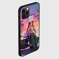 Чехол для iPhone 12 Pro Max Главные герои gta 6, цвет: 3D-черный — фото 2