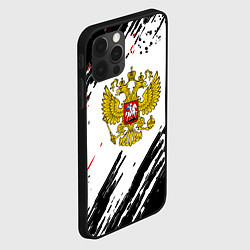 Чехол для iPhone 12 Pro Max Россия герб рф спорт краски, цвет: 3D-черный — фото 2