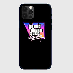 Чехол для iPhone 12 Pro Max Gta 6 vice city logo, цвет: 3D-черный