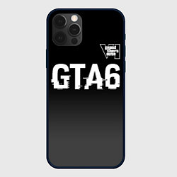 Чехол для iPhone 12 Pro Max GTA6 glitch на темном фоне посередине, цвет: 3D-черный