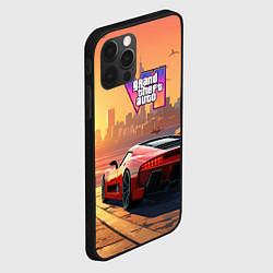 Чехол для iPhone 12 Pro Max GTA 6 авто вид сзади, цвет: 3D-черный — фото 2