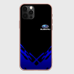 Чехол для iPhone 12 Pro Max Subaru geomery, цвет: 3D-светло-розовый