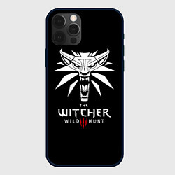 Чехол для iPhone 12 Pro Max The Witcher белое лого гейм, цвет: 3D-черный