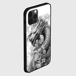Чехол для iPhone 12 Pro Max Дракон поднимается из зарослей цветов, цвет: 3D-черный — фото 2