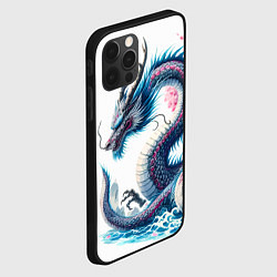 Чехол для iPhone 12 Pro Max Японский акварельный дракон - ирезуми, цвет: 3D-черный — фото 2