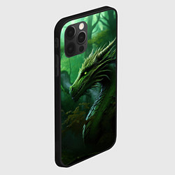 Чехол для iPhone 12 Pro Max Зеленый лесной дракон 2024, цвет: 3D-черный — фото 2