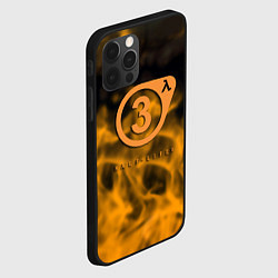 Чехол для iPhone 12 Pro Max Half life orange flame valve, цвет: 3D-черный — фото 2