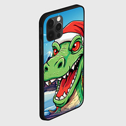 Чехол для iPhone 12 Pro Max Дракон в новогодней шапке, цвет: 3D-черный — фото 2