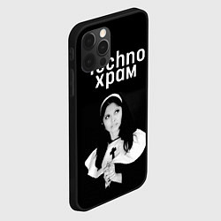 Чехол для iPhone 12 Pro Max Techno храм монашка смотрит в небо, цвет: 3D-черный — фото 2