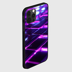Чехол для iPhone 12 Pro Max Фиолетовая неоновая плитка, цвет: 3D-черный — фото 2