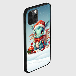Чехол для iPhone 12 Pro Max Милый маленький синий дракон новогодний 2024 года, цвет: 3D-черный — фото 2