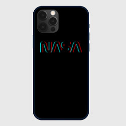Чехол для iPhone 12 Pro Max NASA glitch color usa, цвет: 3D-черный