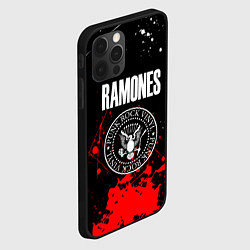 Чехол для iPhone 12 Pro Max Ramones краски метал группа, цвет: 3D-черный — фото 2