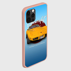 Чехол для iPhone 12 Pro Max Американский маслкар Chevrolet Corvette, цвет: 3D-светло-розовый — фото 2