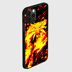 Чехол для iPhone 12 Pro Max Ведьмак огненное лого, цвет: 3D-черный — фото 2