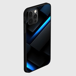 Чехол для iPhone 12 Pro Max Синее неоновое свечение, цвет: 3D-черный — фото 2