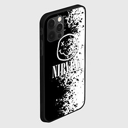 Чехол для iPhone 12 Pro Max Nirvana чернобелые краски рок, цвет: 3D-черный — фото 2
