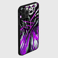Чехол для iPhone 12 Pro Max Череп и фиолетовые полосы, цвет: 3D-черный — фото 2