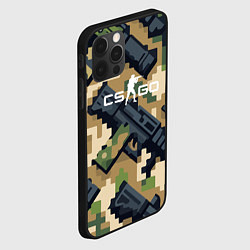 Чехол для iPhone 12 Pro Max Counter Strike - pixel military pattern, цвет: 3D-черный — фото 2