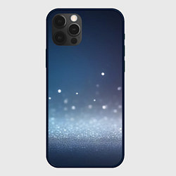 Чехол для iPhone 12 Pro Max Серебристые блёстки на синем фоне - нейросеть, цвет: 3D-черный