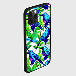 Чехол для iPhone 12 Pro Max Паттерн маленькое синее колибри, цвет: 3D-черный — фото 2