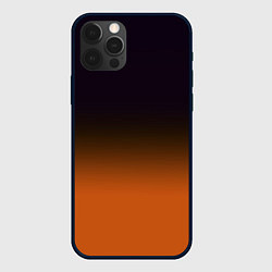 Чехол для iPhone 12 Pro Max Градиент от чёрного к оранжевому, цвет: 3D-черный