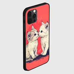 Чехол для iPhone 12 Pro Max Влюбленные котята день святого Валентина, цвет: 3D-черный — фото 2