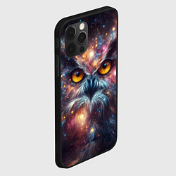 Чехол для iPhone 12 Pro Max Портрет абстрактной совы в космическом пространств, цвет: 3D-черный — фото 2