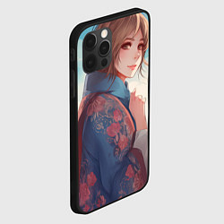 Чехол для iPhone 12 Pro Max Русская девушка на фоне Москвы, цвет: 3D-черный — фото 2