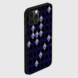 Чехол для iPhone 12 Pro Max Криптовалюта Ethereum на черном, цвет: 3D-черный — фото 2