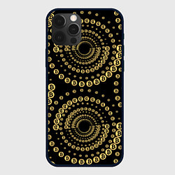 Чехол для iPhone 12 Pro Max Золотой Биткоин на черном, цвет: 3D-черный