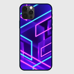 Чехол для iPhone 12 Pro Max Neon Geometric, цвет: 3D-черный