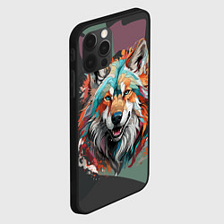 Чехол для iPhone 12 Pro Max Голова яркого волка, цвет: 3D-черный — фото 2