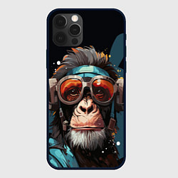 Чехол для iPhone 12 Pro Max Крутая обезьяна в очках, цвет: 3D-черный
