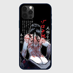 Чехол для iPhone 12 Pro Max Девушка самурай и иероглифы, цвет: 3D-черный