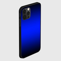 Чехол для iPhone 12 Pro Max Градиент чёрно-сине-чёрный, цвет: 3D-черный — фото 2
