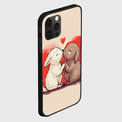 Чехол для iPhone 12 Pro Max Влюбленные кролики, цвет: 3D-черный — фото 2