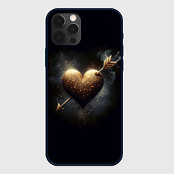 Чехол для iPhone 12 Pro Max Золотое сердце - стрела, цвет: 3D-черный