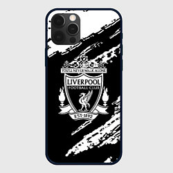 Чехол для iPhone 12 Pro Max Liverpool белые краски текстура, цвет: 3D-черный