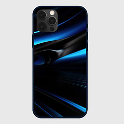 Чехол для iPhone 12 Pro Max Черная и синяя геометрическая абстракция, цвет: 3D-черный