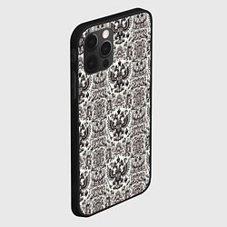 Чехол для iPhone 12 Pro Max Паттерн герба России на белом фоне, цвет: 3D-черный — фото 2