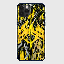 Чехол iPhone 12 Pro Max Жёлтый огонь и камень