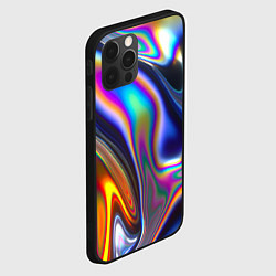 Чехол для iPhone 12 Pro Max Жидкая голографическая бензиновая абстракция, цвет: 3D-черный — фото 2
