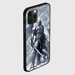 Чехол для iPhone 12 Pro Max The Witcher and dragon - hand drawn style, цвет: 3D-черный — фото 2