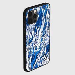 Чехол для iPhone 12 Pro Max Белый и синий узор, цвет: 3D-черный — фото 2