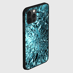 Чехол для iPhone 12 Pro Max Эффект жидкого стекла бирюзовый, цвет: 3D-черный — фото 2