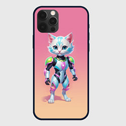 Чехол для iPhone 12 Pro Max Funny kitten - cyberpunk, цвет: 3D-черный